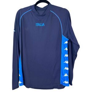 Kappa Italia Italy Long Sleeve Blue Shirt Men's Size Large